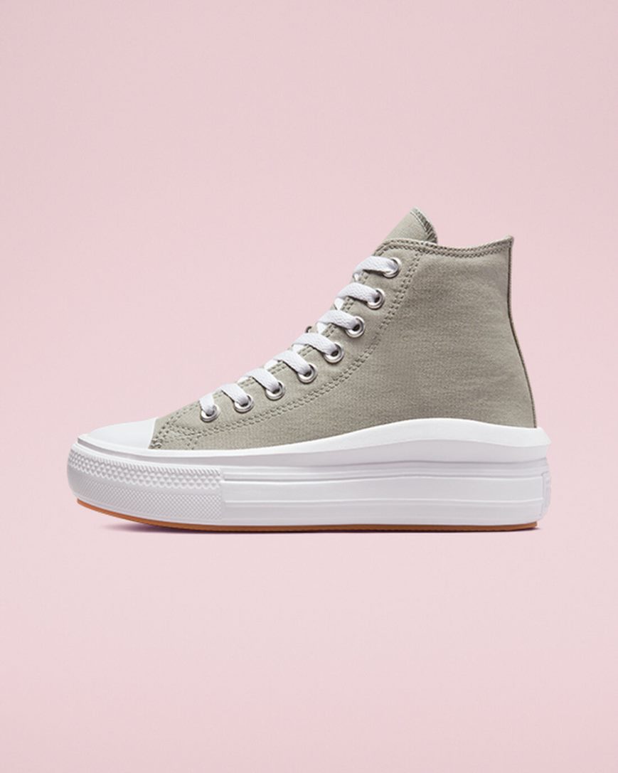 Women's Converse Chuck Taylor All Star Move High Top Platform Shoes Olive / White | AU 608E9H